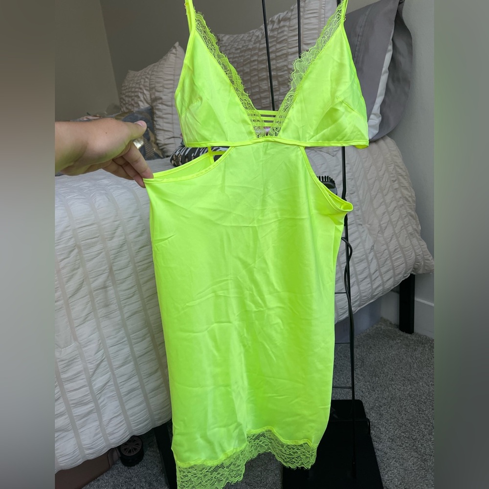 Victoria's Secret Neon Green Cut Out Slip